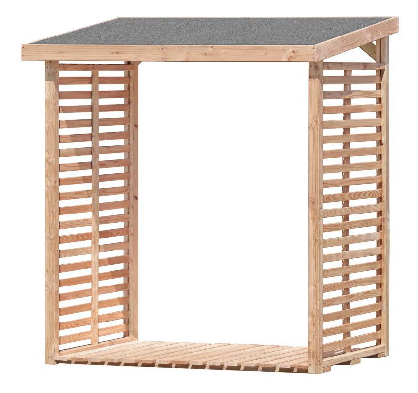 Kaminholzunterstand 01 ohne Rückwand - aus LÄRCHENHOLZ - Abmessungen: 200 x 75 x 200 cm (L x B x H)