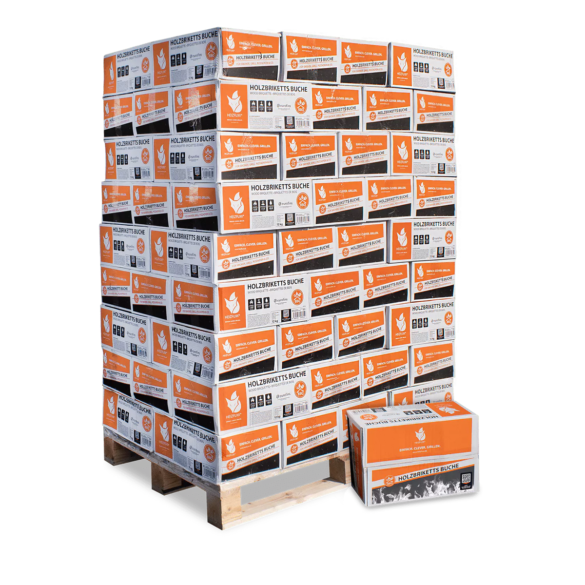 Buchen Nestro Briketts – 12 kg Box – Palette 81× (972 kg) – Bild 1