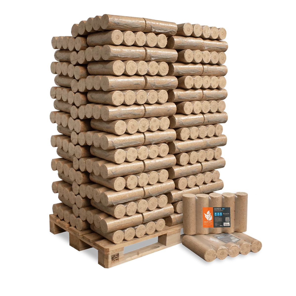 Holzbriketts Nestro XL Blue – rund ohne Loch (Palette 960 kg) – Bild 5