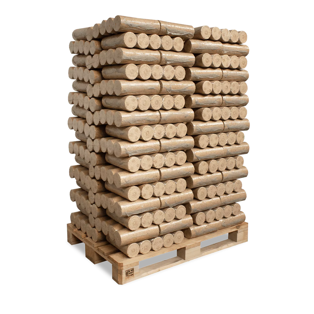 Holzbriketts Nestro XL Blue – rund ohne Loch (Palette 960 kg) – Bild 2