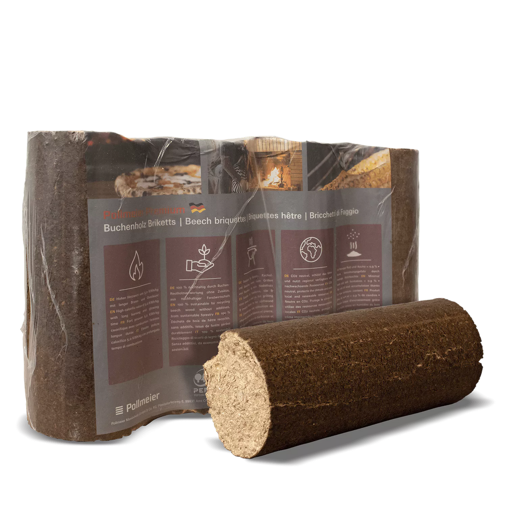Pollmeier Buchen-Holzbriketts Nestro – rund ohne Loch (Palette 960 kg) – Bild 4