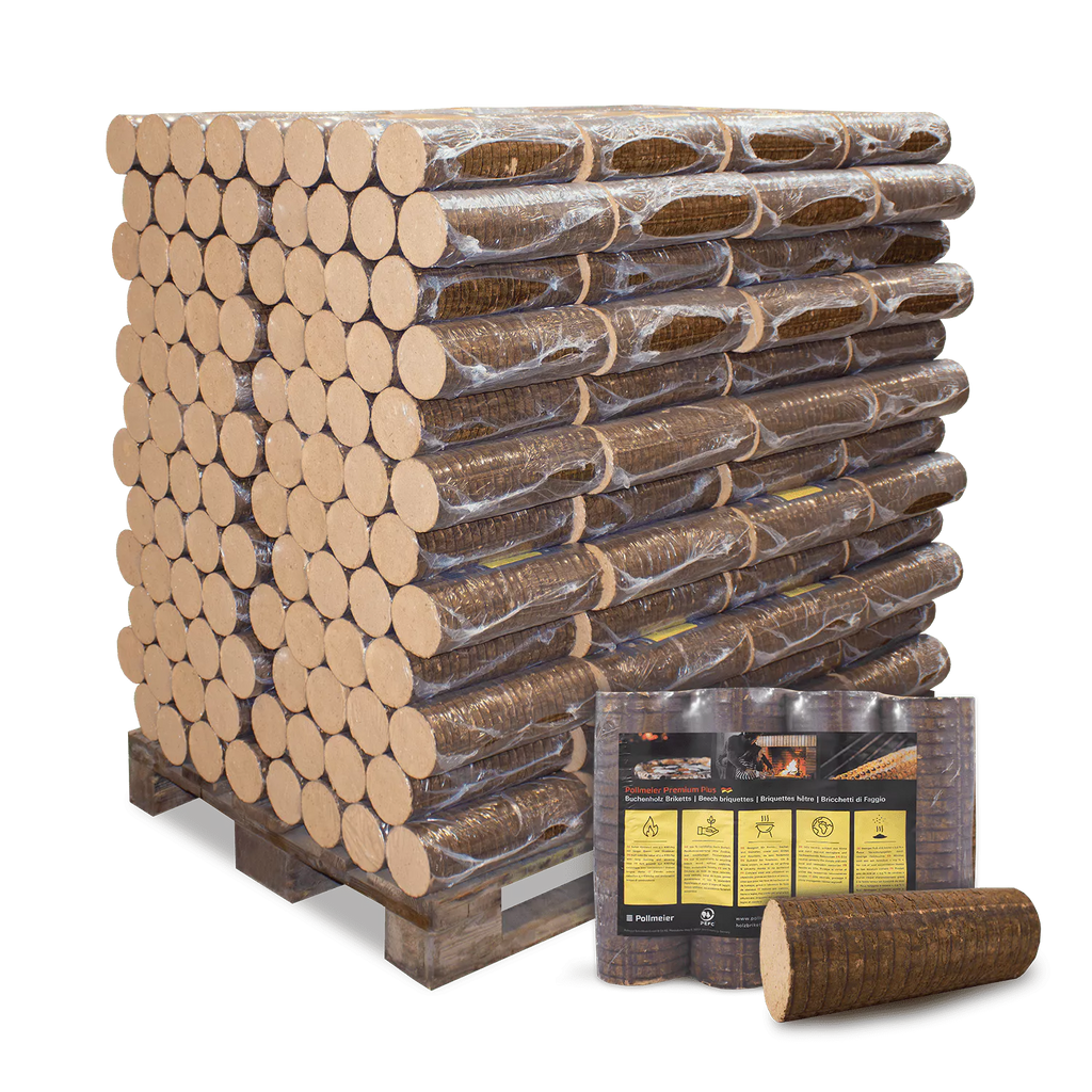 Pollmeier Buchenbriketts Nestro – rund ohne Loch (960 kg Palette) – Bild 1