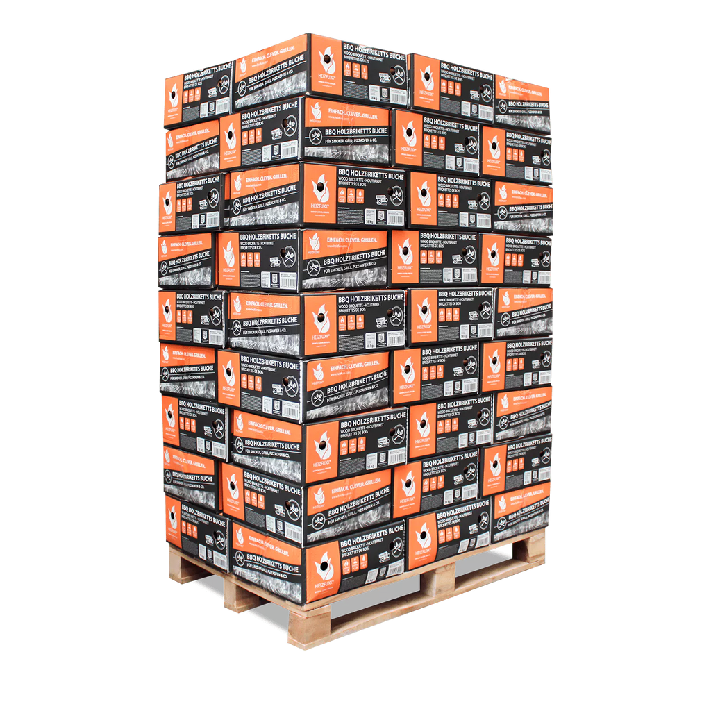 BBQ-Briketts aus reiner Buche – 18 kg Karton, 54er Palette (972 kg) – Bild 2