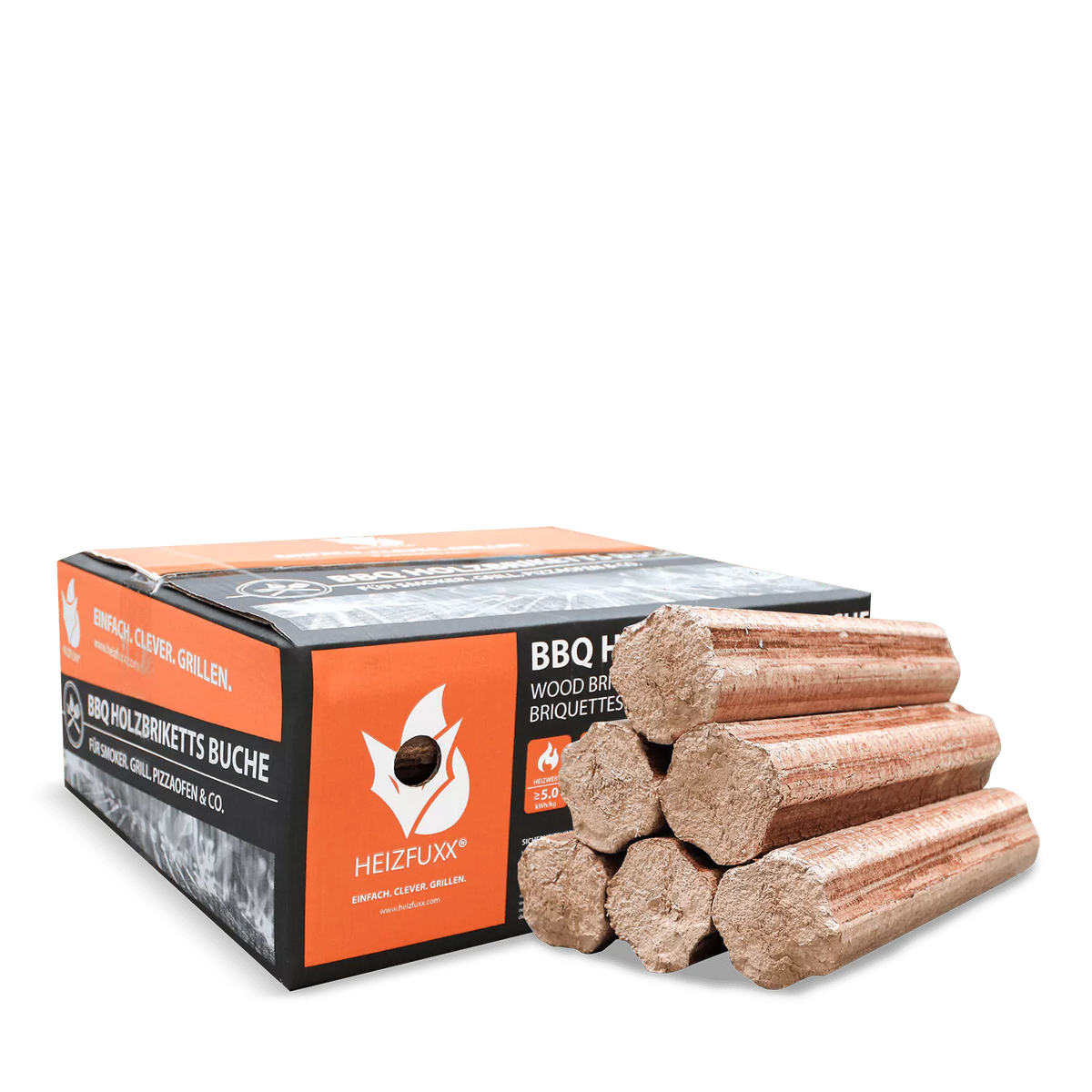 BBQ-Briketts aus reiner Buche – 18 kg Karton, 54er Palette (972 kg) – Bild 5