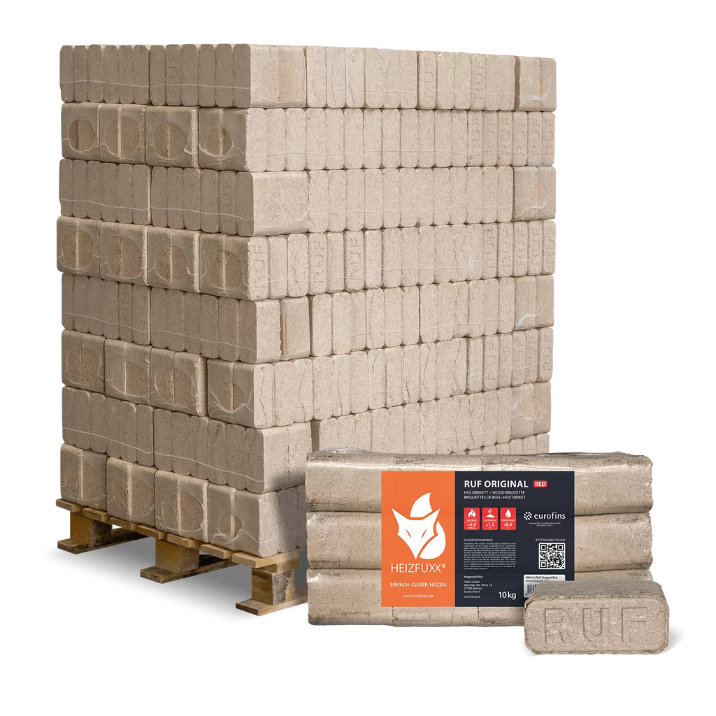 RUF Original Red Hartholzbriketts – 960 kg Palette – Bild 1