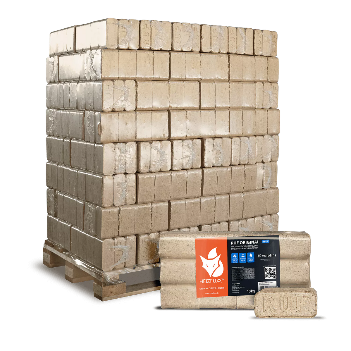 RUF Original Blue Weichholzbriketts – 960 kg Palette – Bild 1