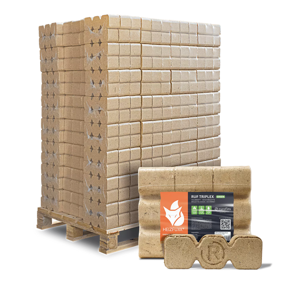 RUF Triplex Green Weichholzbriketts – 960 kg Palette – Bild 1