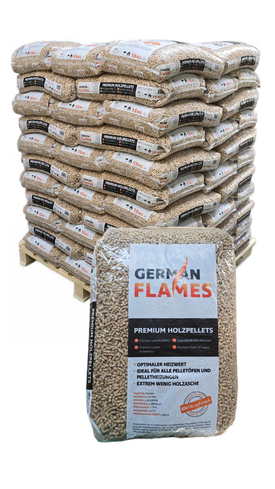 990kg Nadelholz Pellets Premium - GermanFlames - ENplusA1