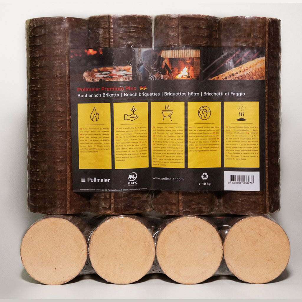 960kg Pollmeier - Runde Buchen Briketts in 10kg-Packungen