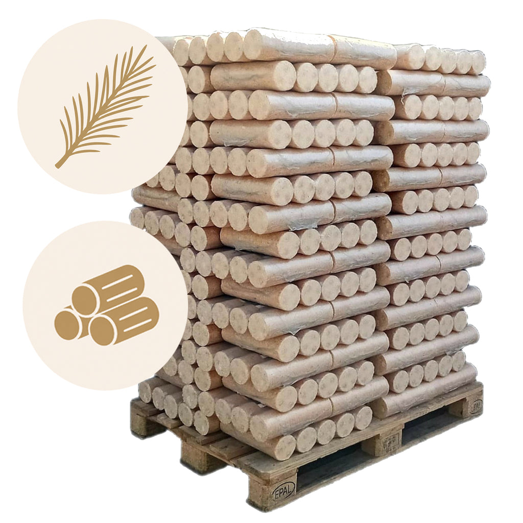 960kg Runde Nadelholz Briketts in 10kg Packungen
