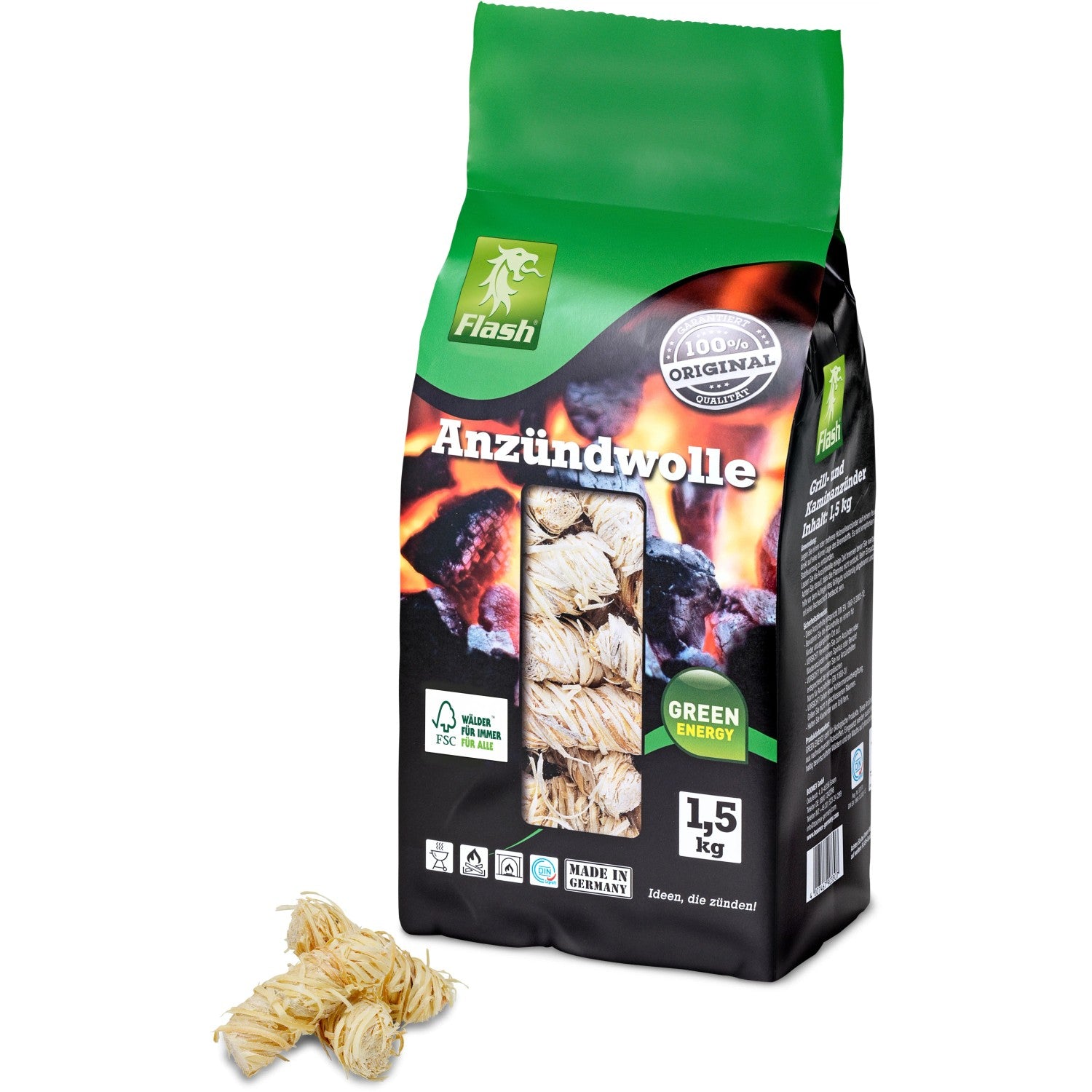 Flash Anzündwolle 1,5 kg – Bild 1