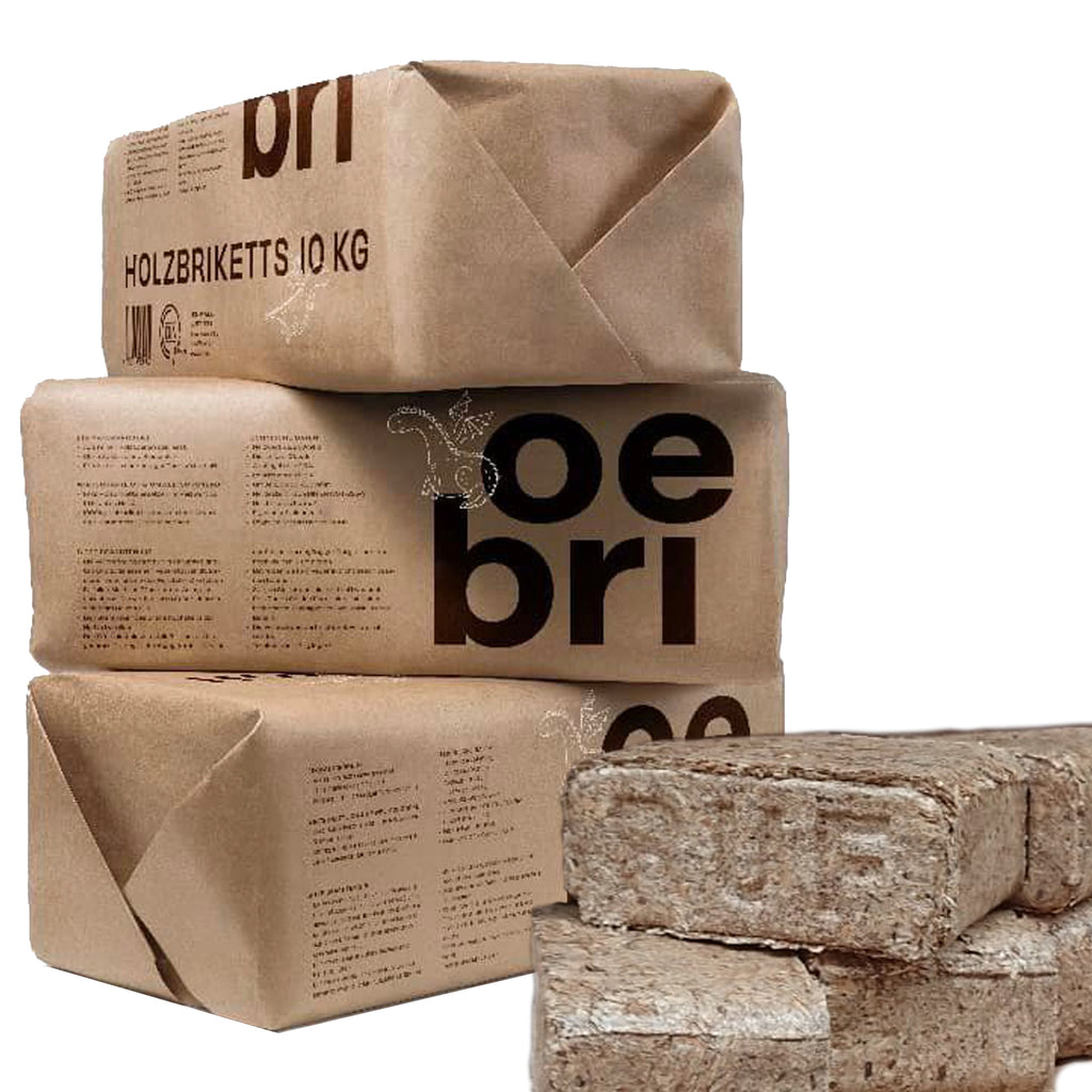 RUF-Briketts Nadelholz in Papierverpackung Kombination