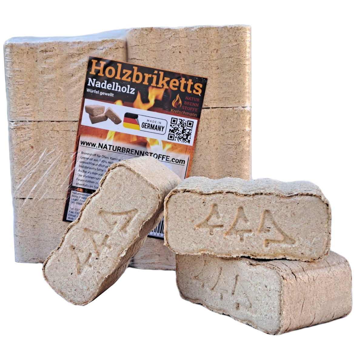 NEU: 960kg Würfel-Nadelholz-Briketts wellenform