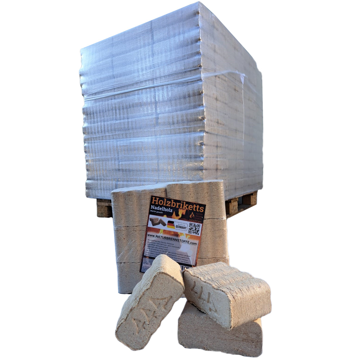 NEU: 960kg Würfel-Nadelholz-Briketts wellenform