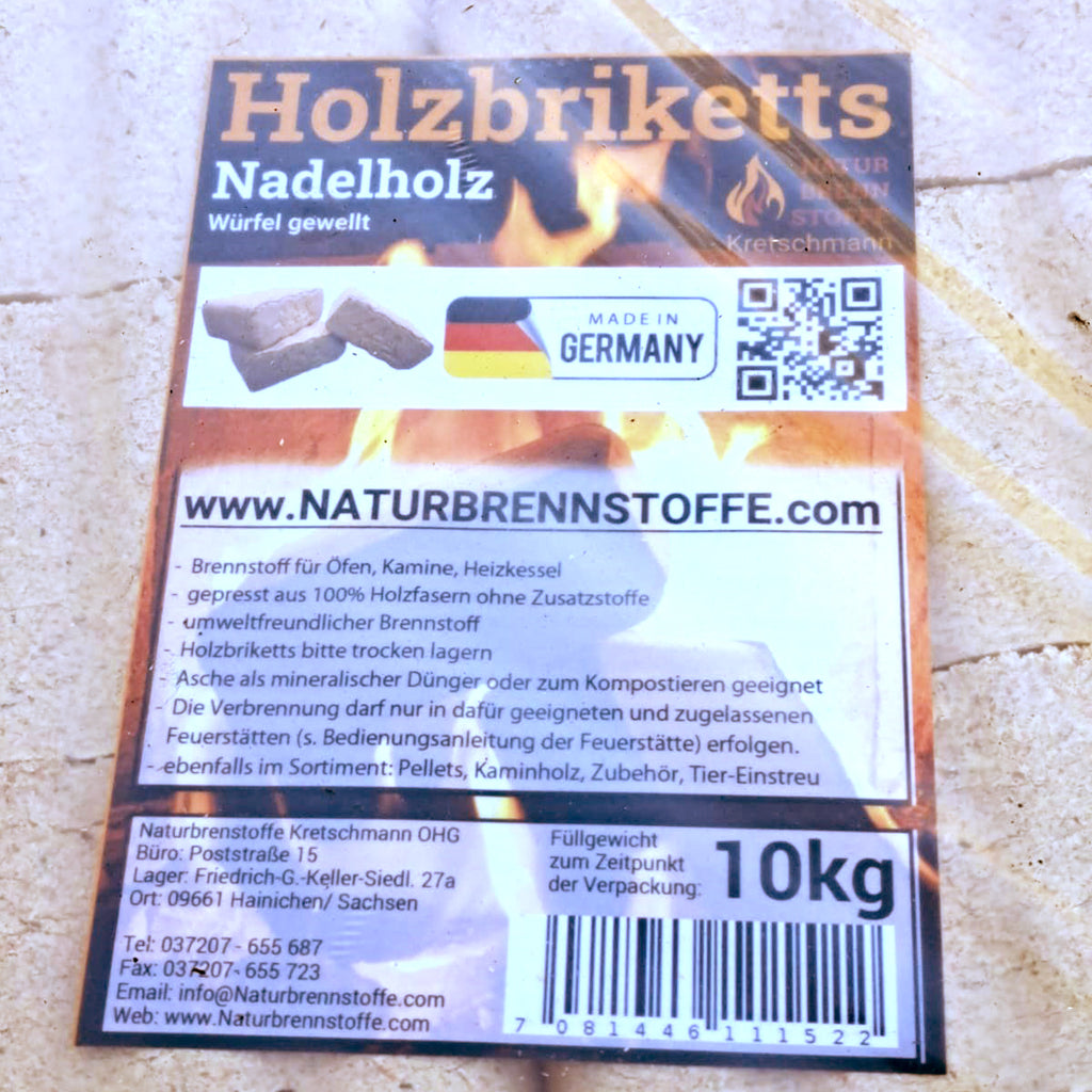 NEU: 960kg Würfel-Nadelholz-Briketts wellenform