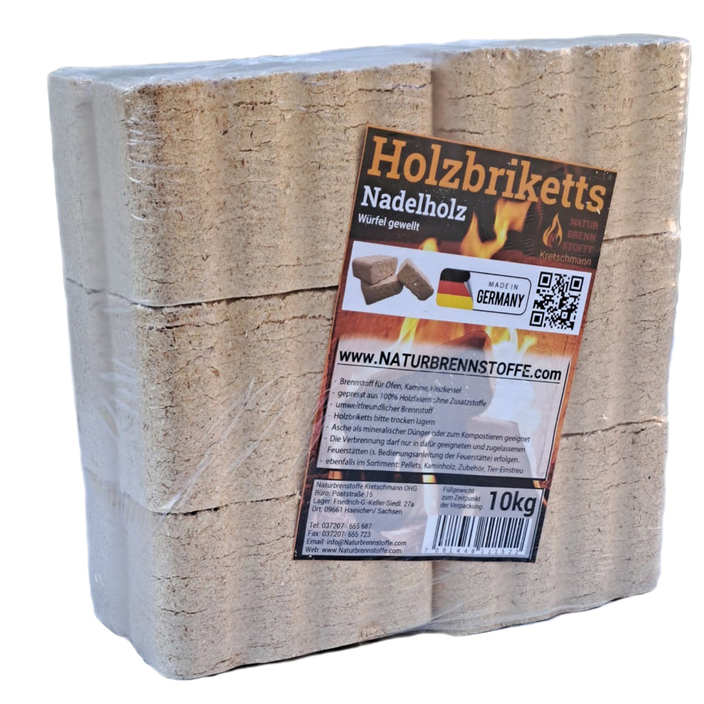 NEU: 960kg Würfel-Nadelholz-Briketts wellenform