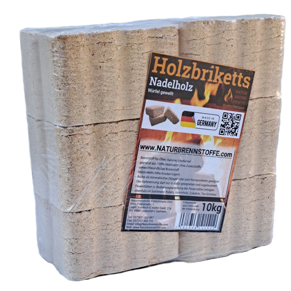 NEU: 960kg Würfel-Nadelholz-Briketts wellenform